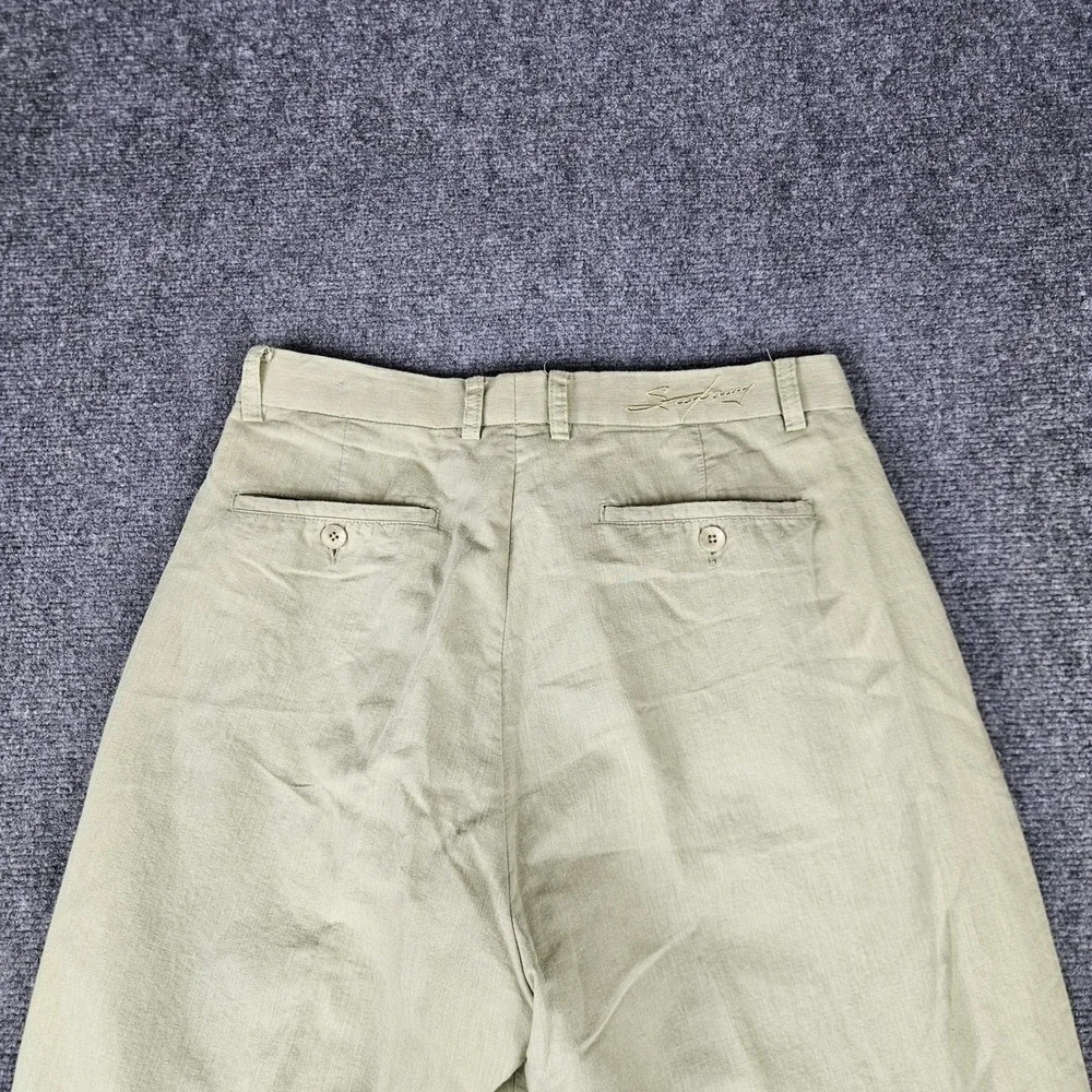 Steve Harvey Celebrity Edition Sage Green Linen Cotton Pleated Trousers 32x30